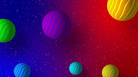 Planets moving on a galaxy background Stock Footage 159799625
