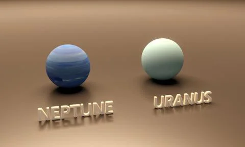 Planets neptune and uranus Illustration