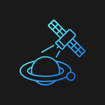 Planets observation process gradient vector icon for dark theme Illustrazione stock