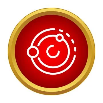 Planets orbiting a star icon representing solar system Иллюстрация