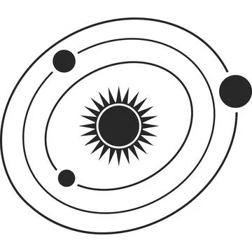 Planets in orbits around the Sun. Vector image. Stock Illustration
