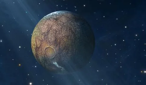 Planets outside our solar system. Exoplanets and exoplanetary systems, spac.. Stock Illustration