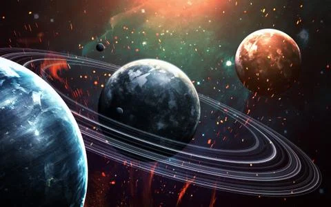 Planets in peed space Stock Photos