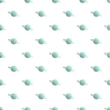 Planets with rings generating a seamless space pattern Stock Illustration
