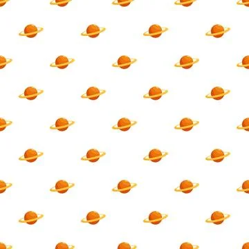 Planets with rings repeating pattern in space Illustrazione stock