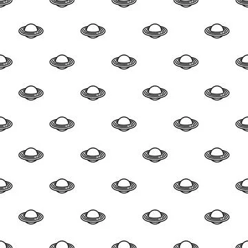 Planets with rings repeating pattern in space Illustrazione stock