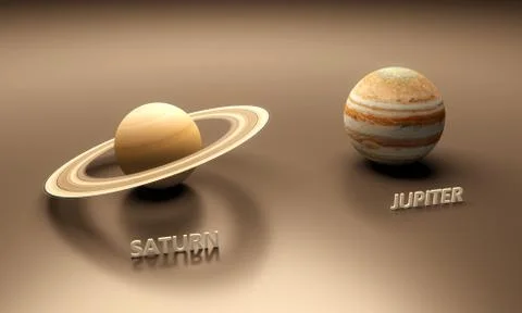 Planets saturn and jupiter Stock Illustration
