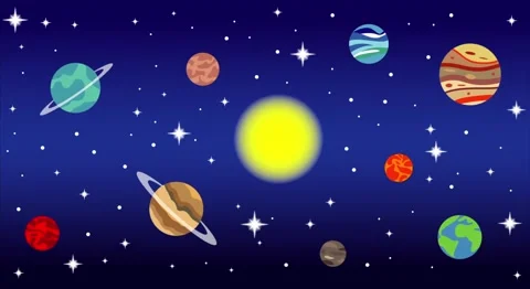 Planets of the Solar System and stars on... | Stock Video | Pond5