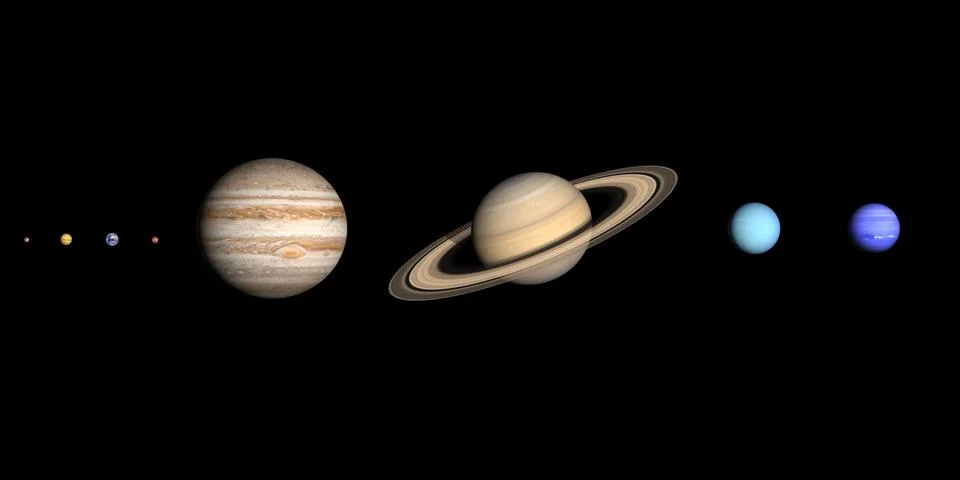 The planets of the solar system blank Stock Illustration