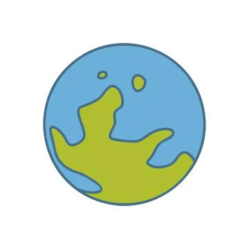Planets of the solar system, Earth in doodle style Stock Illustration