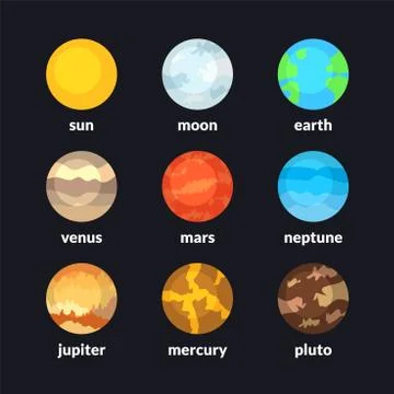 Planets of solar system Stock Illustration