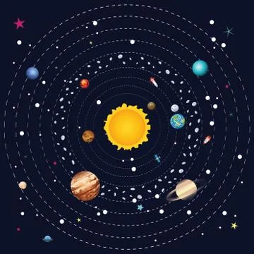 Planets of Solar System Stock Illustration
