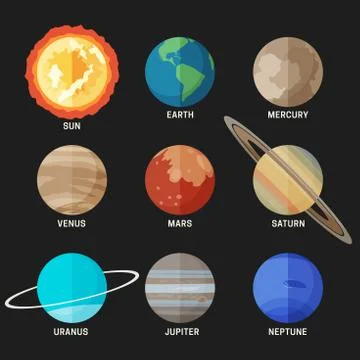 Planets of the solar system Stock Illustration
