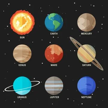 Planets of the solar system Stock Illustration