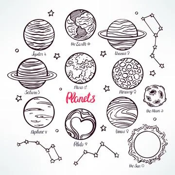 Planets of the solar system Illustrazione stock