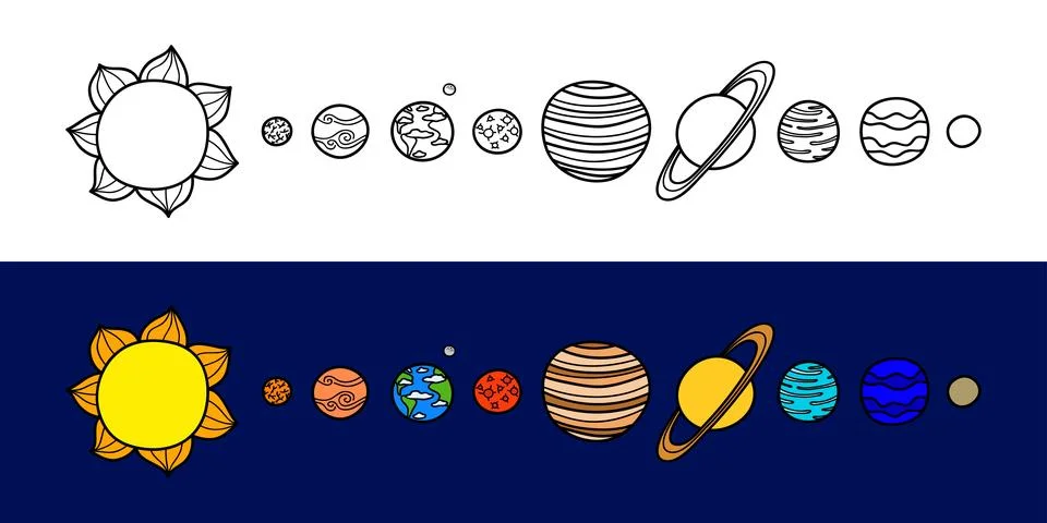Planets of the solar system. Stock Illustration