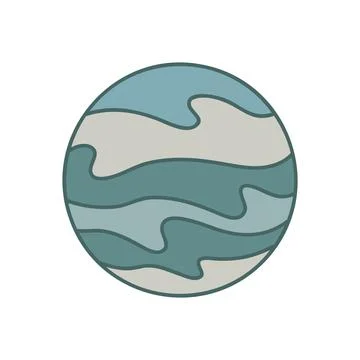 Planets of the solar system, sun in doodle style Stock Illustration