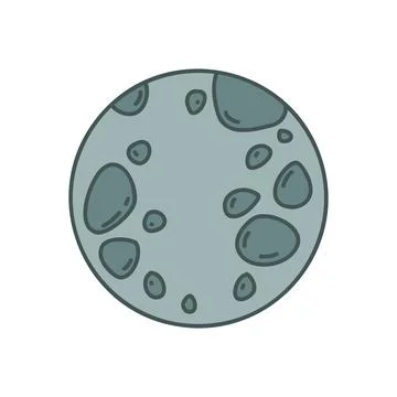 Planets of the solar system, sun in doodle style Stock Illustration