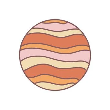 Planets of the solar system, sun in doodle style Stock Illustration