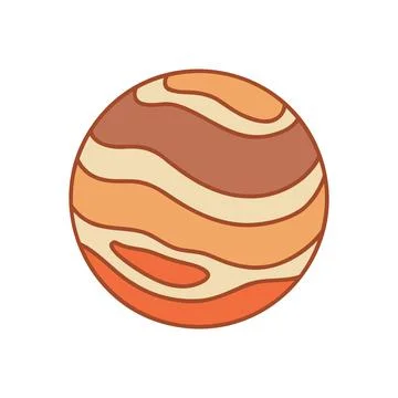 Planets of the solar system, sun in doodle style Stock Illustration