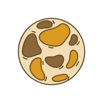 Planets of the solar system, sun in doodle style Stock Illustration