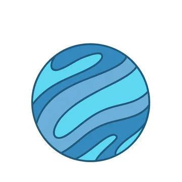 Planets of the solar system, sun in doodle style Stock Illustration