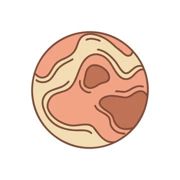 Planets of the solar system, sun in doodle style Stock Illustration