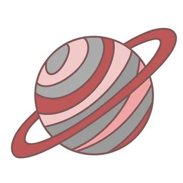 Planets of the solar system, sun in doodle style Stock Illustration