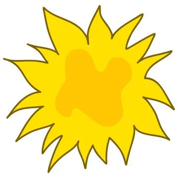 Planets of the solar system, sun in doodle style Stock Illustration