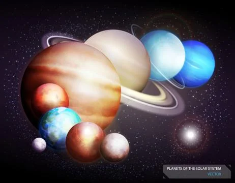 Planets of the solar system. Vector illustration Stock Illustration