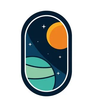 Planets space badge イラスト素材