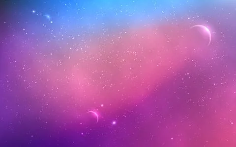 Planets in space. Beautiful galaxy background. Realistic cosmic clouds. Col.. Stock Illustration