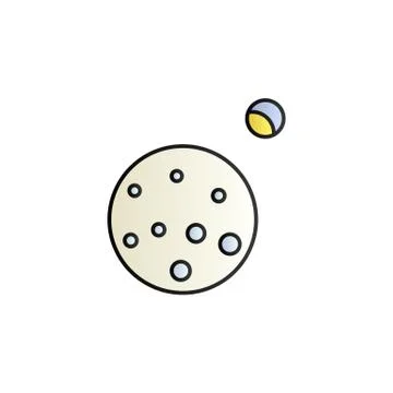 Planets, space color gradient vector icon Illustrazione stock