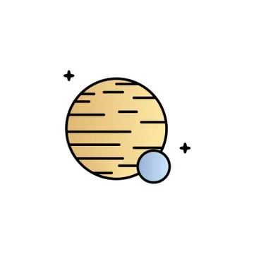 Planets, space color gradient vector icon Illustrazione stock