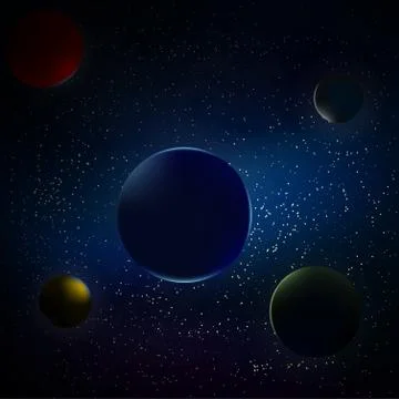 Planets in space Stock Illustration