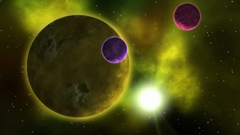 Planets space landscape. Loopable. Stock Footage 88487223