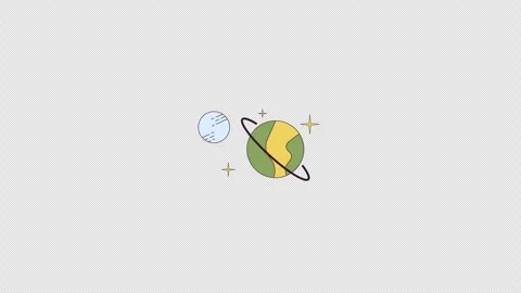 Planets with stars bouncing in space line 2D objects animation Stock Footage 272751977