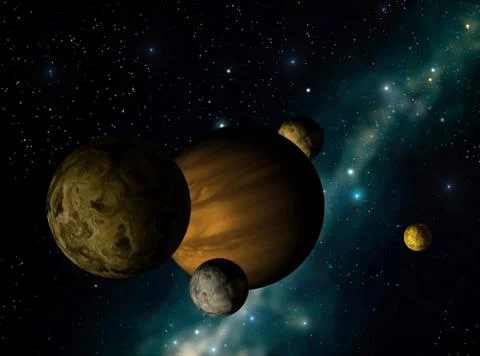 Planets system Illustrazione stock