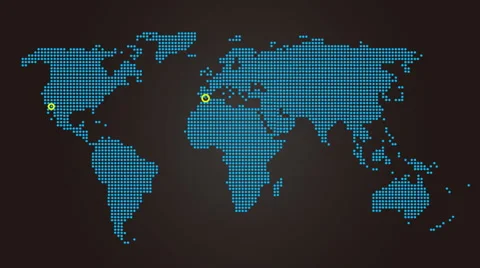 Planisphere with communication waves Vídeo Stock 1427405