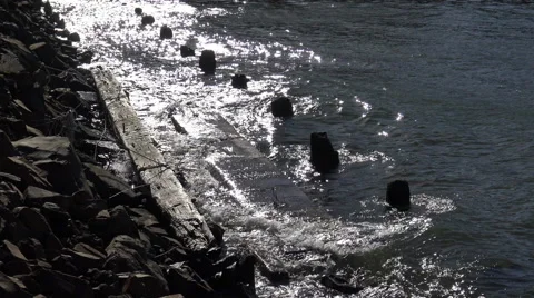 Plank and Piling remnants Video stock 60931732