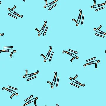 Plank arrows indicating core engagement vector seamless pattern 스톡 일러스트
