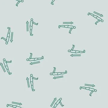 Plank arrows indicating core engagement line seamless pattern Illustrazione stock