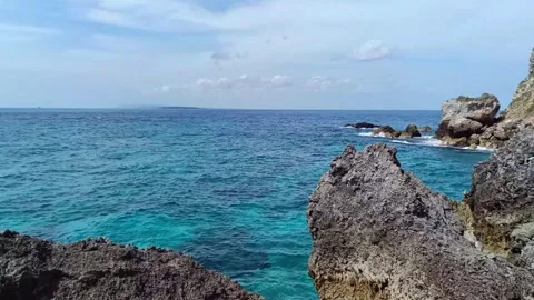 A plank bridge built between the rocks Stock Footage 297136592
