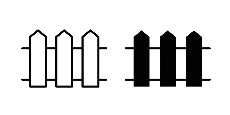Plank fence icon black vector isolated on white Stock Illustration
