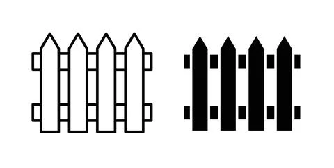 Plank fence icon vector art Illustrations Stock Illustration