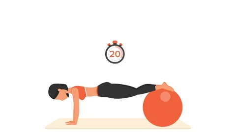 Plank hold exercise. Female workout with fitball. Stock Footage 171415429