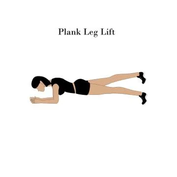 Plank Leg Lift exercise workout Stock Illustration