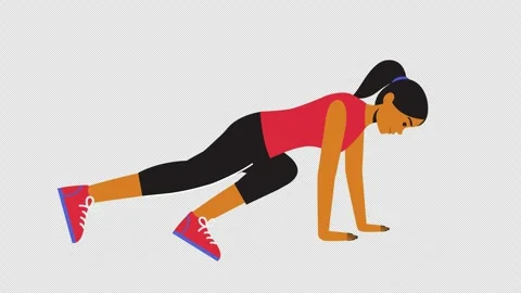 Plank Lunges Exercise Animation 4k Looping Stock Footage 318774354