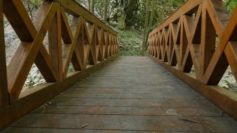 Plank made passage structure Stock Footage 78598368