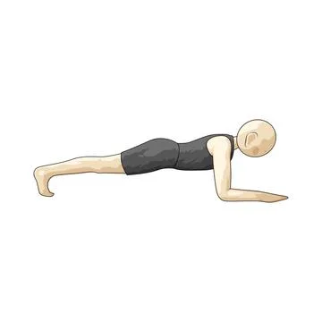 Plank pose illustration Stock Illustration